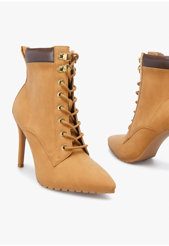 TEAGAN HEELED BOOTIE Tan/Chicory Coffee