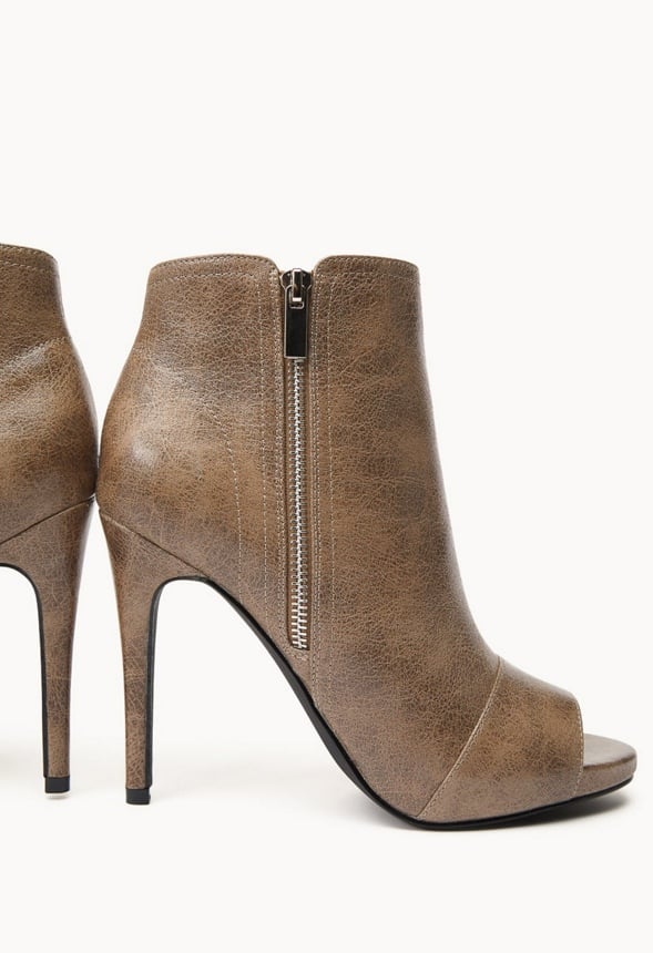 LEAH PEEP TOE BOOTIE Taupe