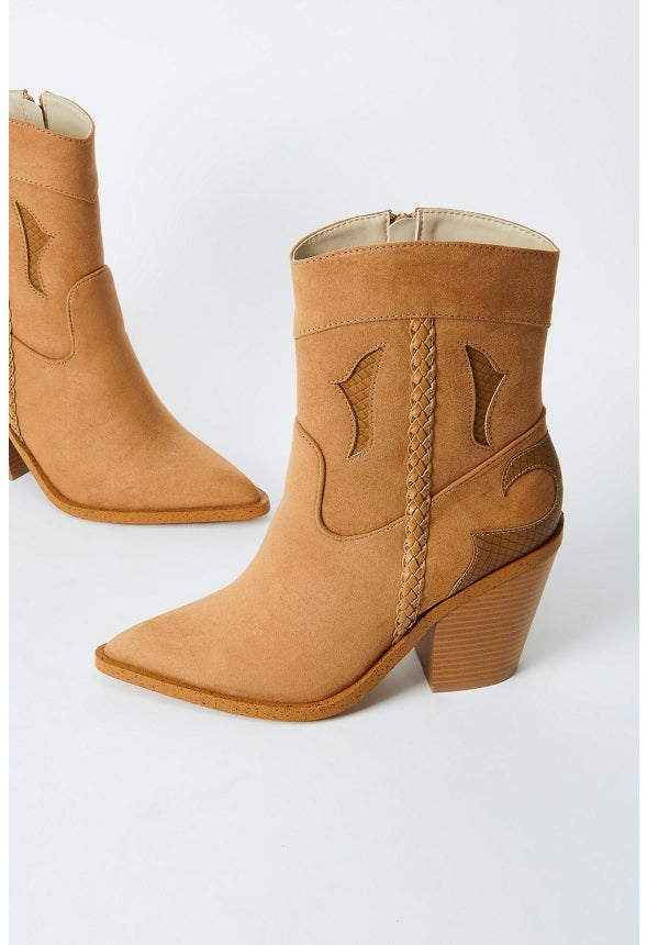 SELINA WESTERN BOOTIE Lt Camel