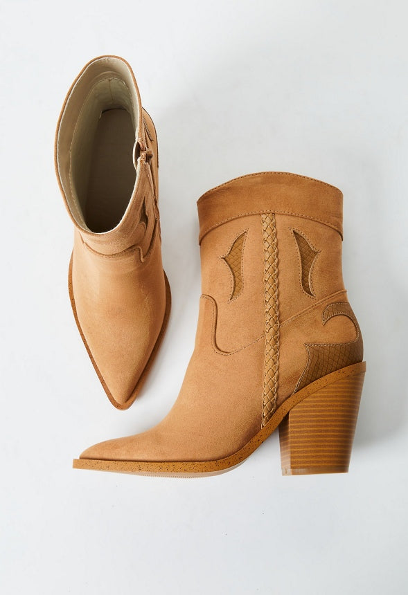 SELINA WESTERN BOOTIE Lt Camel