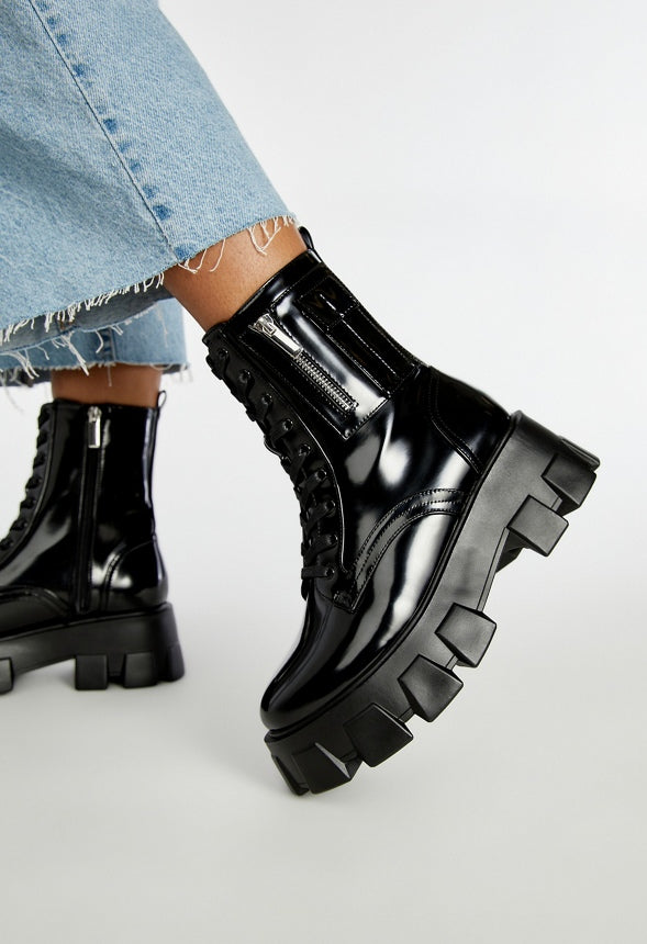 Reverie Combat Boot Black