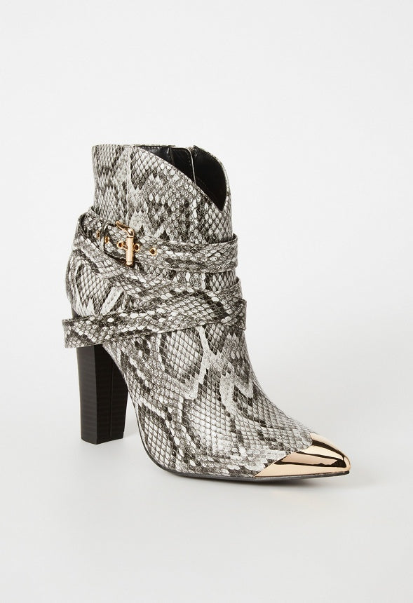 Stevie Heeled Ankle Boot Black/White