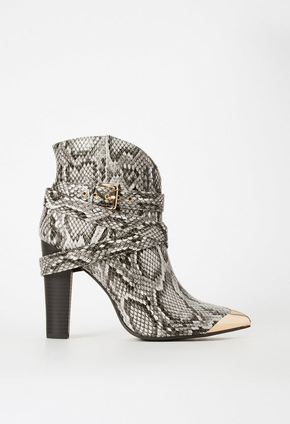 Stevie Heeled Ankle Boot Black/White