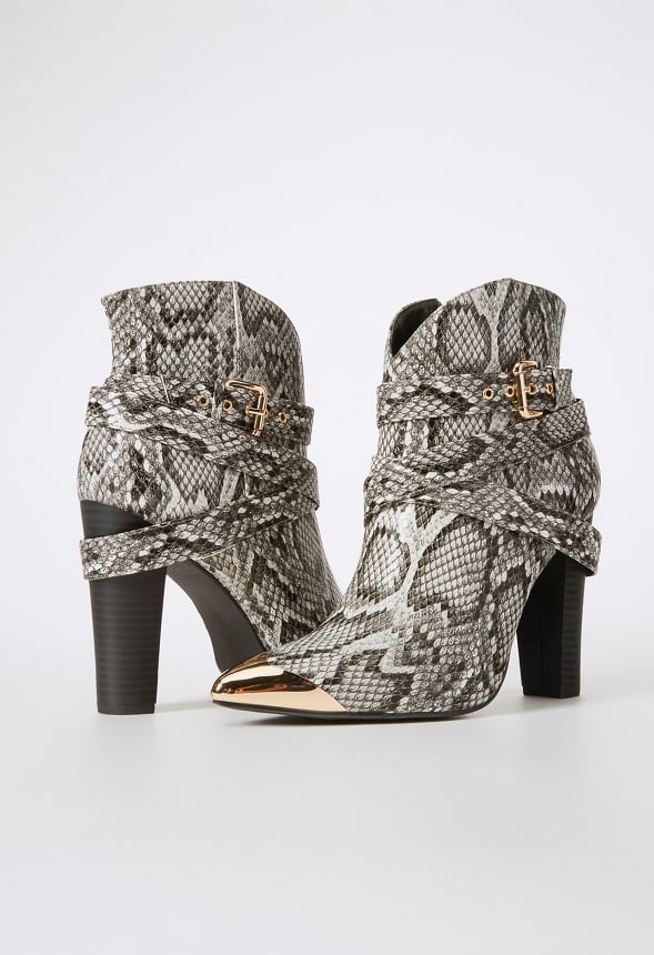 Stevie Heeled Ankle Boot Black/White