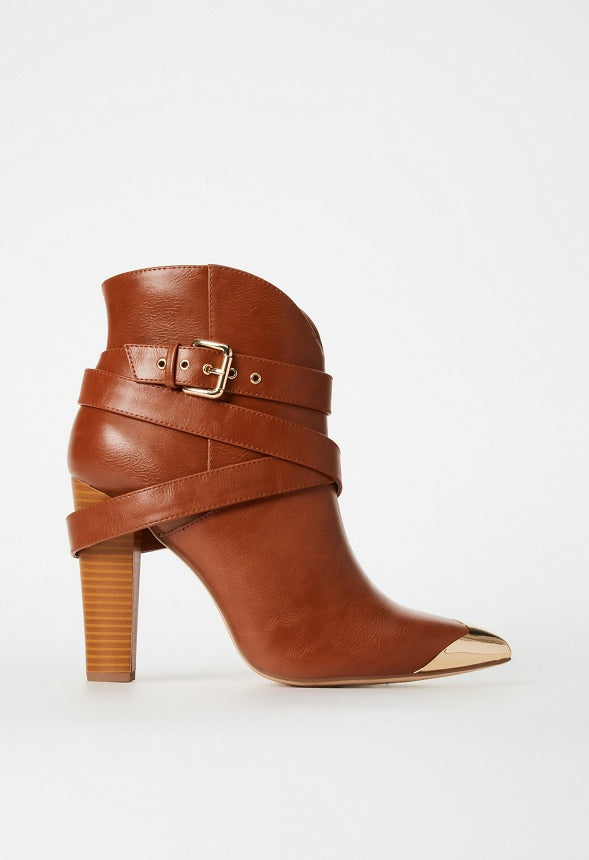 Stevie Heeled Ankle Boot Leather Brown