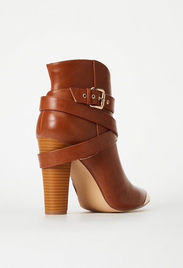 Stevie Heeled Ankle Boot Leather Brown