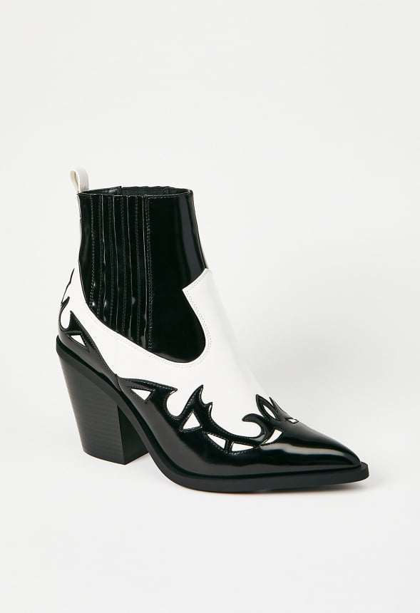 Faye Pointed Toe Bootie Black/Off White