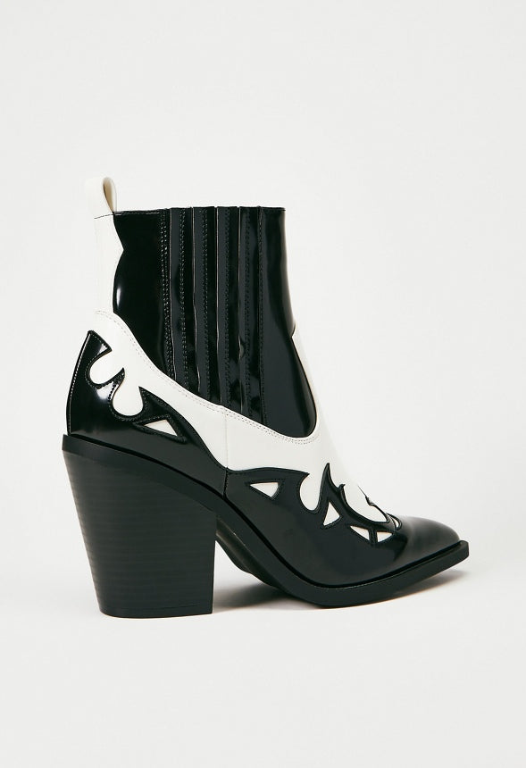 Faye Pointed Toe Bootie Black/Off White