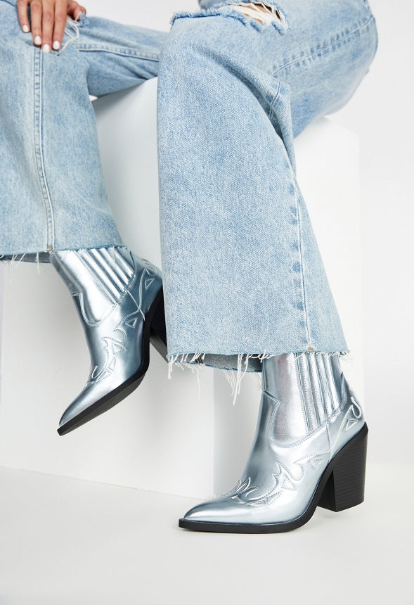 Faye Pointed Toe Bootie Angel Falls Blue
