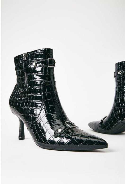 Lennox Stiletto Bootie Black Caviar