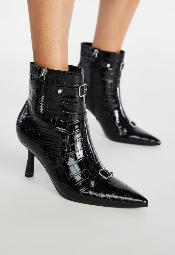 Lennox Stiletto Bootie Black Caviar