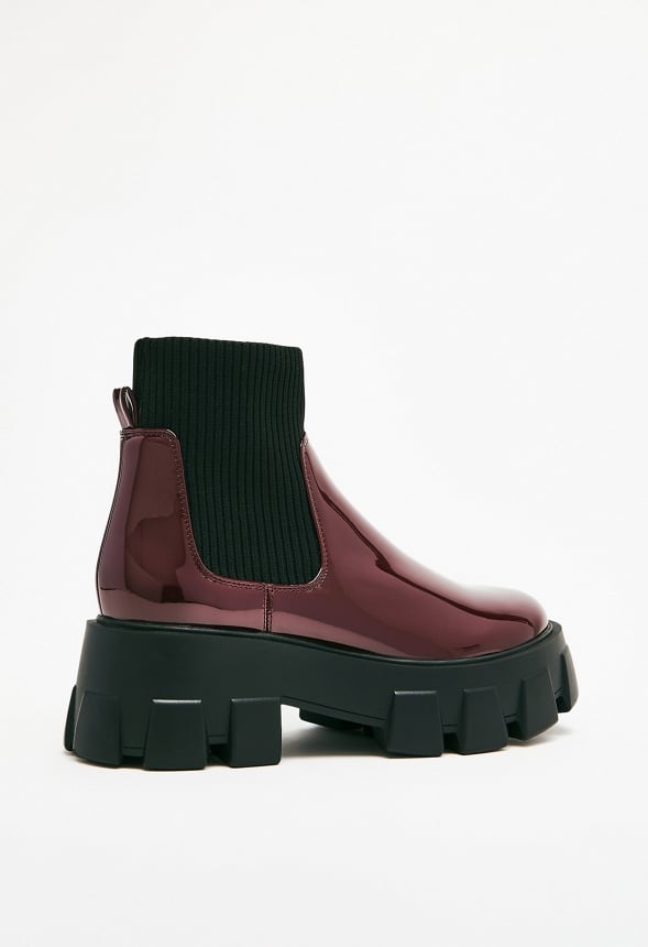 Arden Lug Sole Bootie Maroon