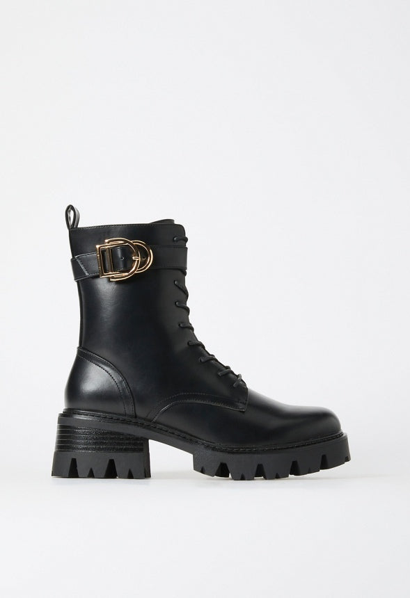 Dallyn Lug Sole Bootie Black Caviar