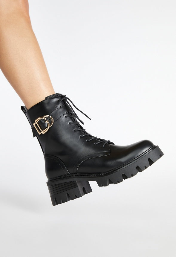 Dallyn Lug Sole Bootie Black Caviar