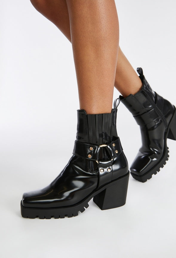 Enslee Chelsea Bootie Black Caviar