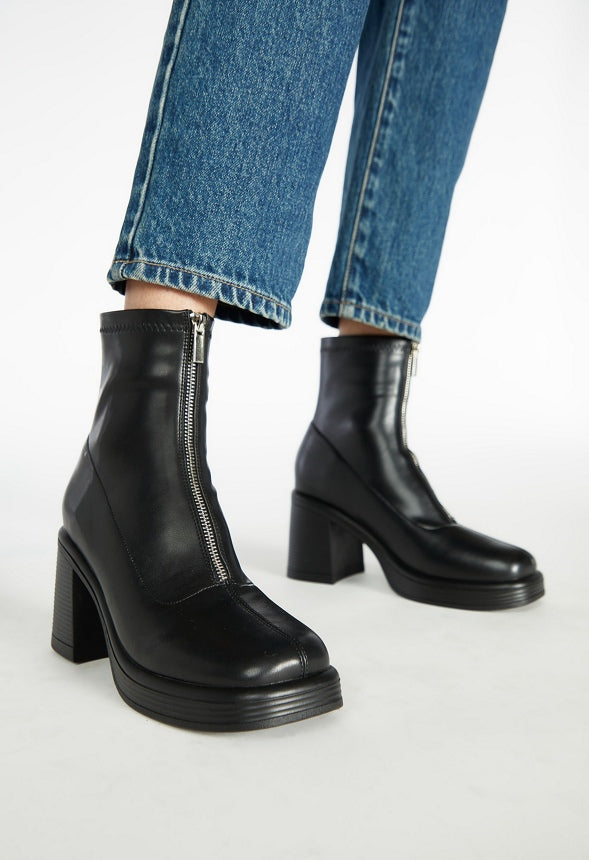 Gracen Heeled Bootie Black Caviar