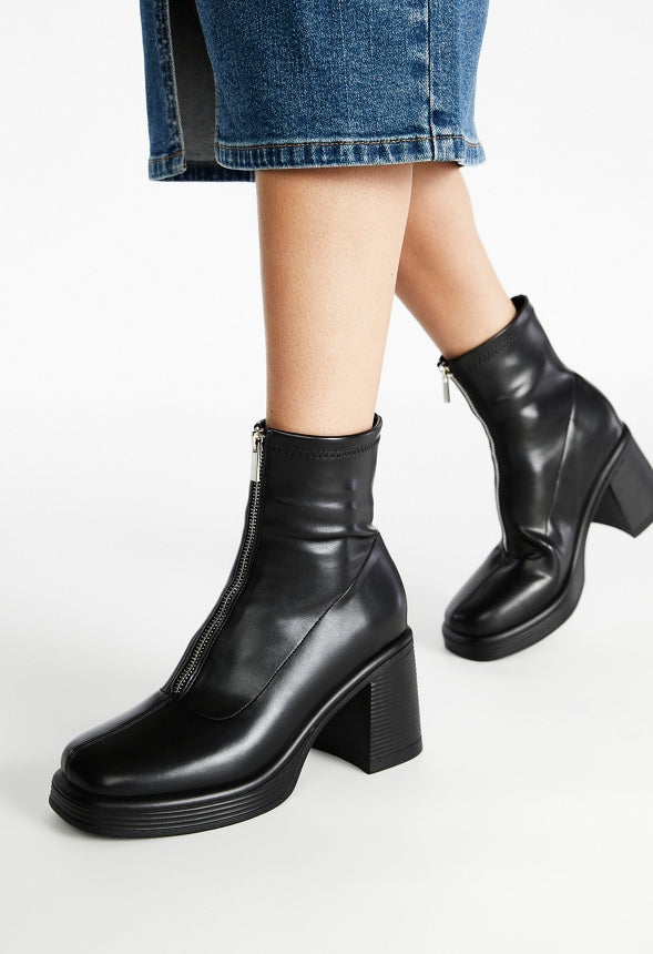 Gracen Heeled Bootie Black Caviar