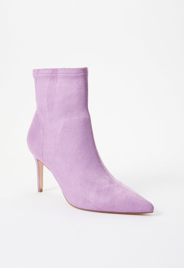Khloy Stretch Stiletto Bootie Mulberry Purple