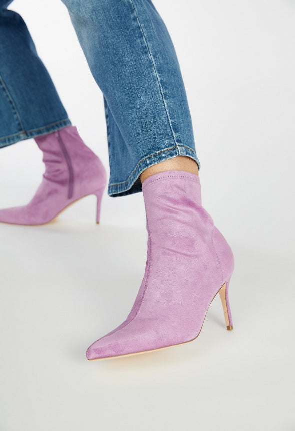 Khloy Stretch Stiletto Bootie Mulberry Purple