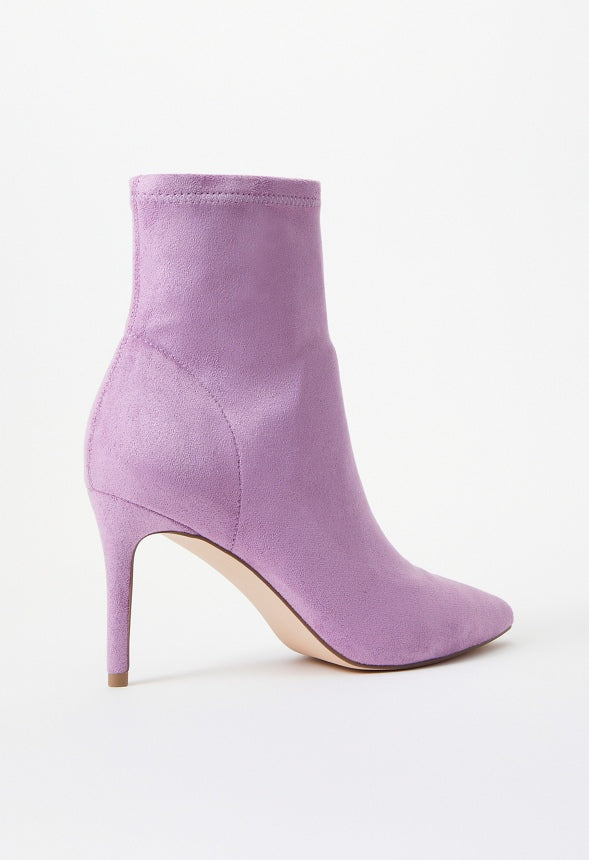 Khloy Stretch Stiletto Bootie Mulberry Purple