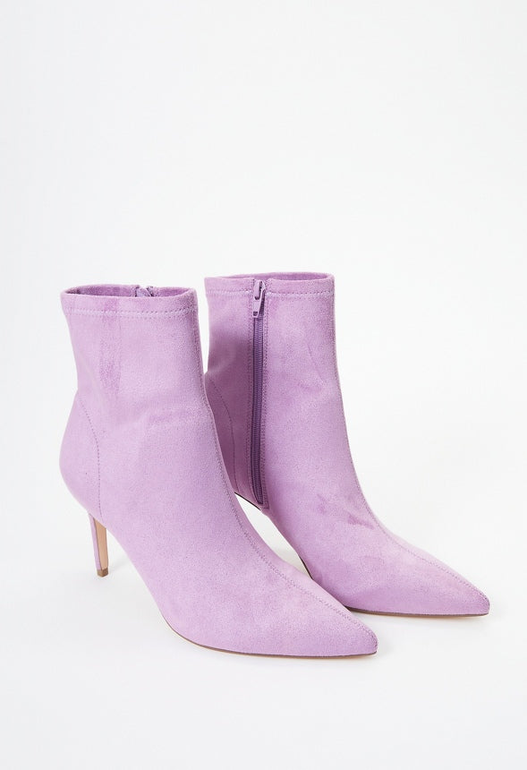 Khloy Stretch Stiletto Bootie Mulberry Purple