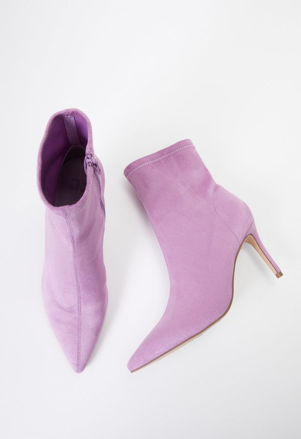 Khloy Stretch Stiletto Bootie Mulberry Purple