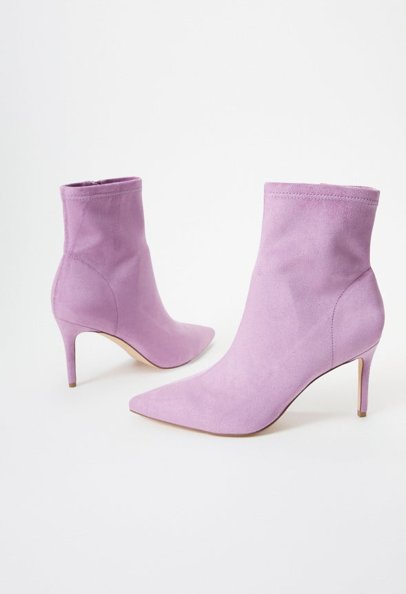Khloy Stretch Stiletto Bootie Mulberry Purple