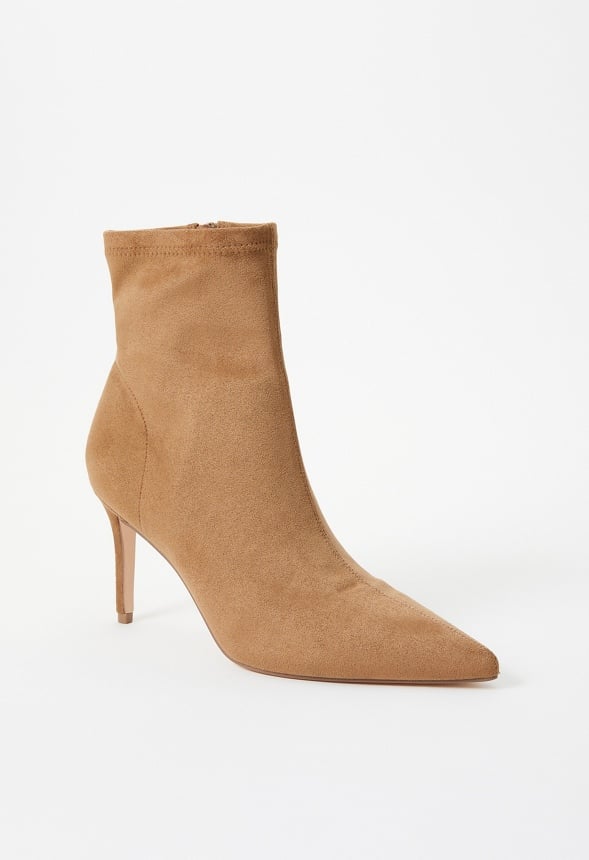 Khloy Stretch Stiletto Bootie Brown