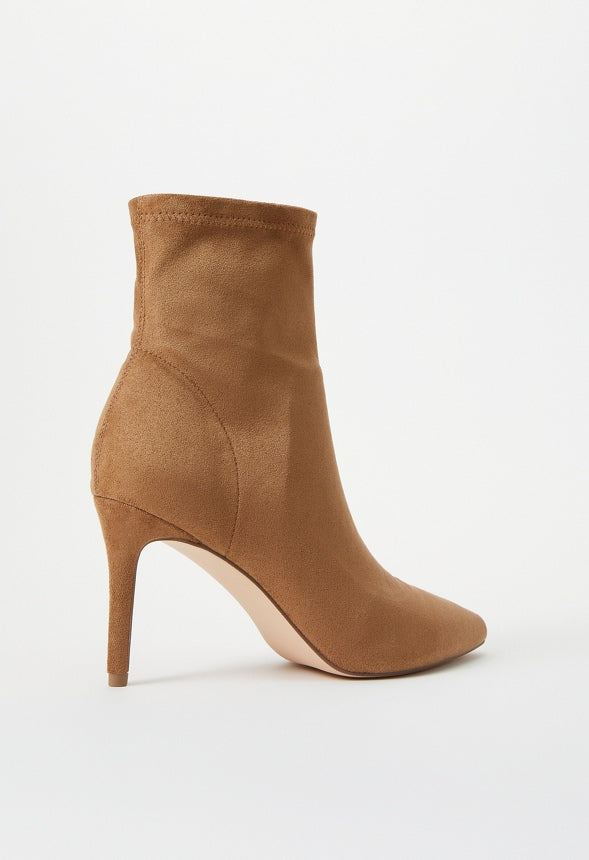 Khloy Stretch Stiletto Bootie Brown