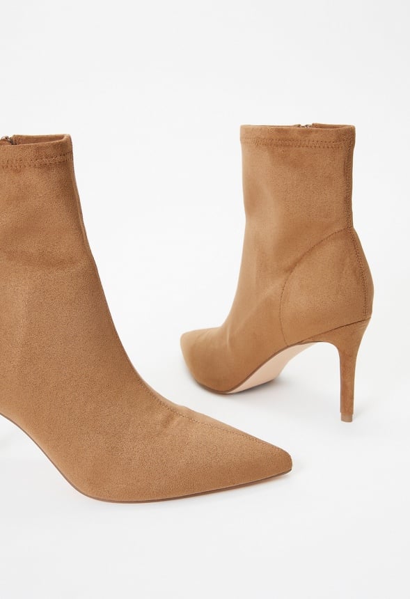 Khloy Stretch Stiletto Bootie Brown