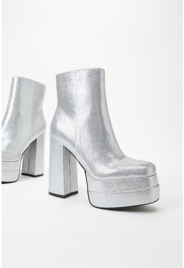 Saphira Platform Bootie Silver