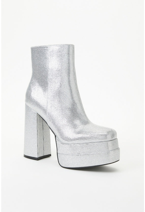 Saphira Platform Bootie Silver