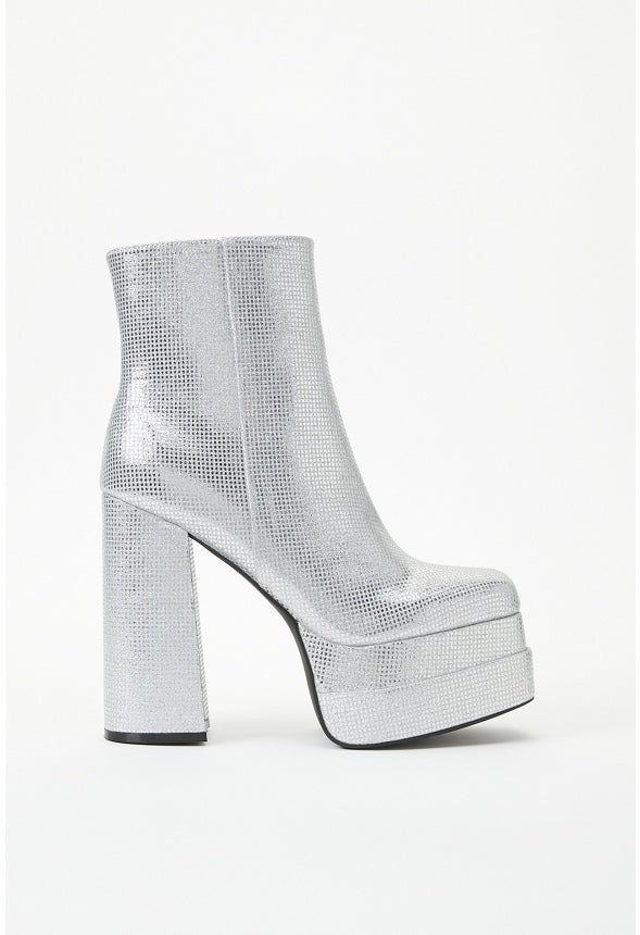 Saphira Platform Bootie Silver