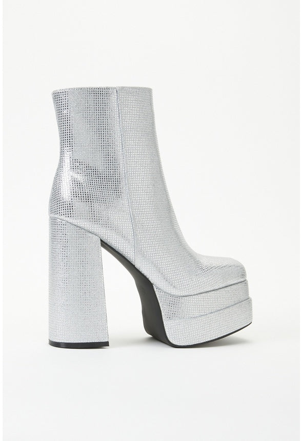 Saphira Platform Bootie Silver