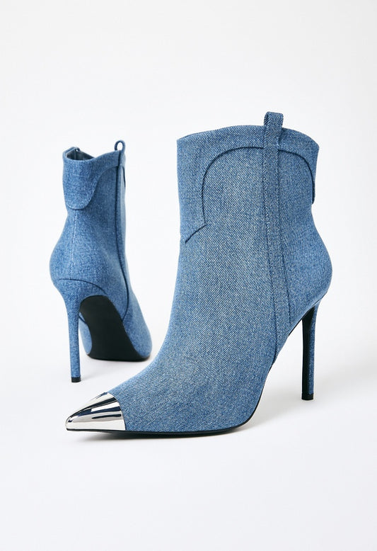Joelle Stiletto Bootie Denim