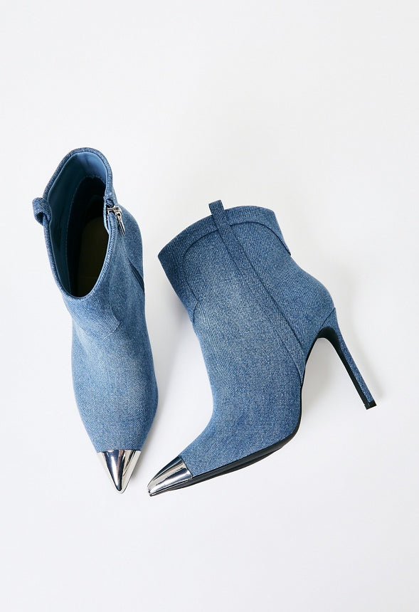 Joelle Stiletto Bootie Denim