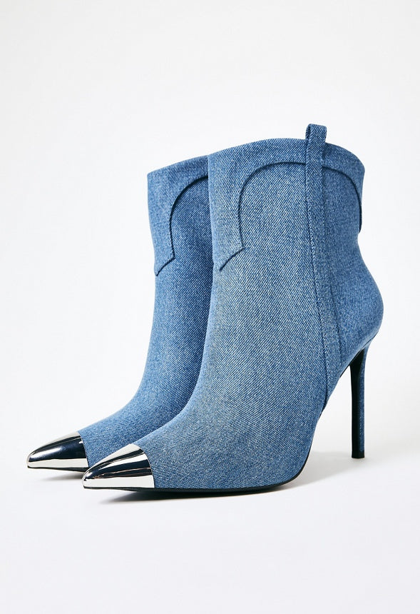 Joelle Stiletto Bootie Denim