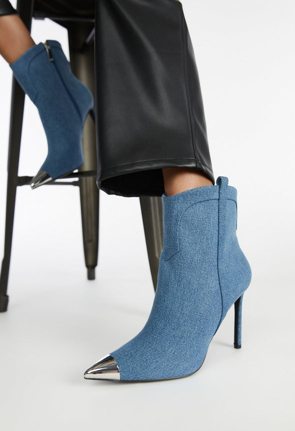 Joelle Stiletto Bootie Denim