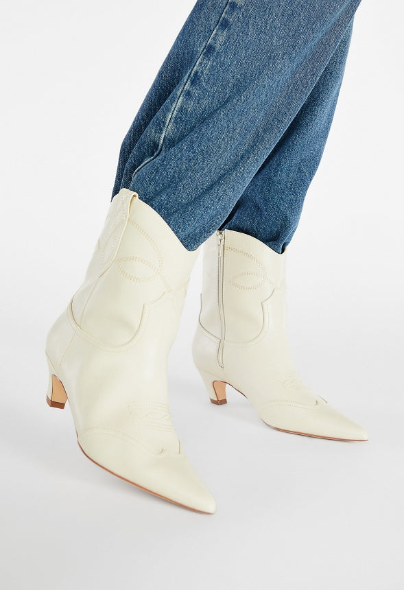 Whitley Western Bootie Birch White