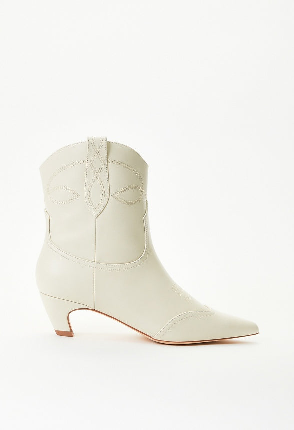 Whitley Western Bootie Birch White
