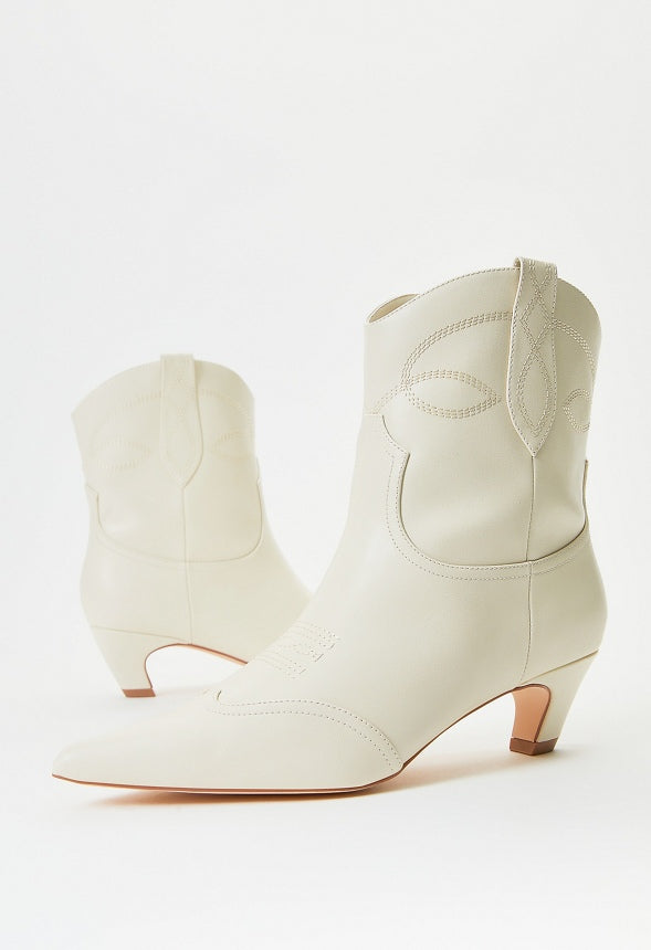 Whitley Western Bootie Birch White