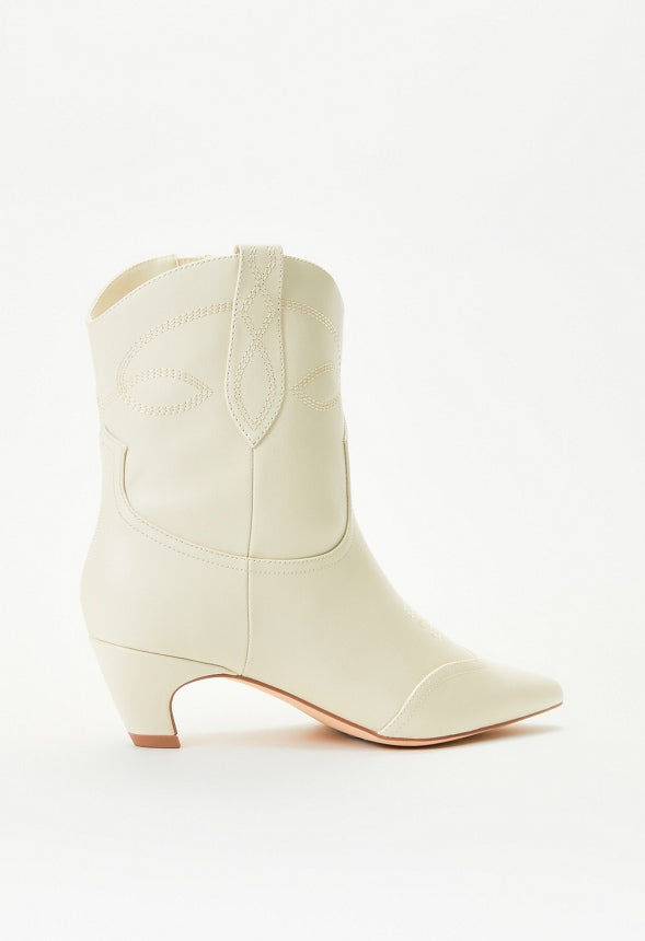 Whitley Western Bootie Birch White