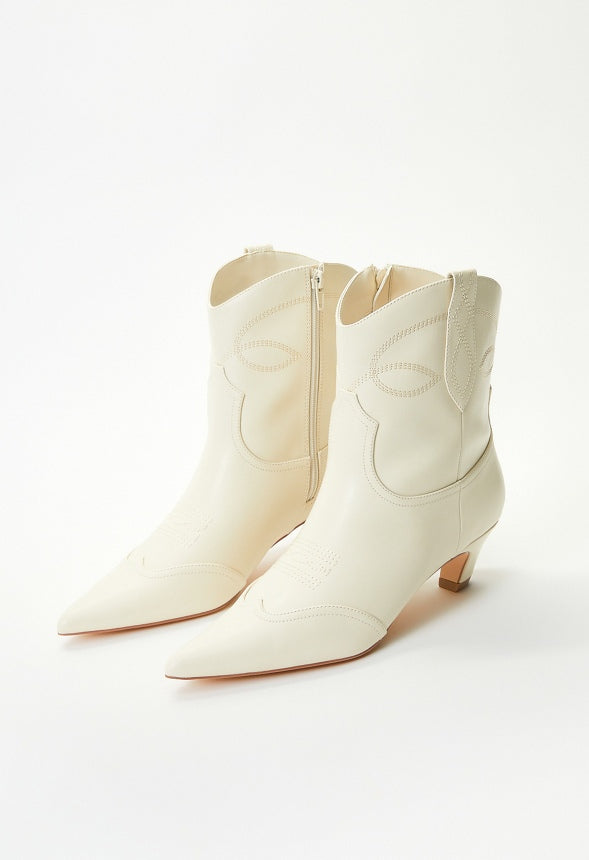 Whitley Western Bootie Birch White