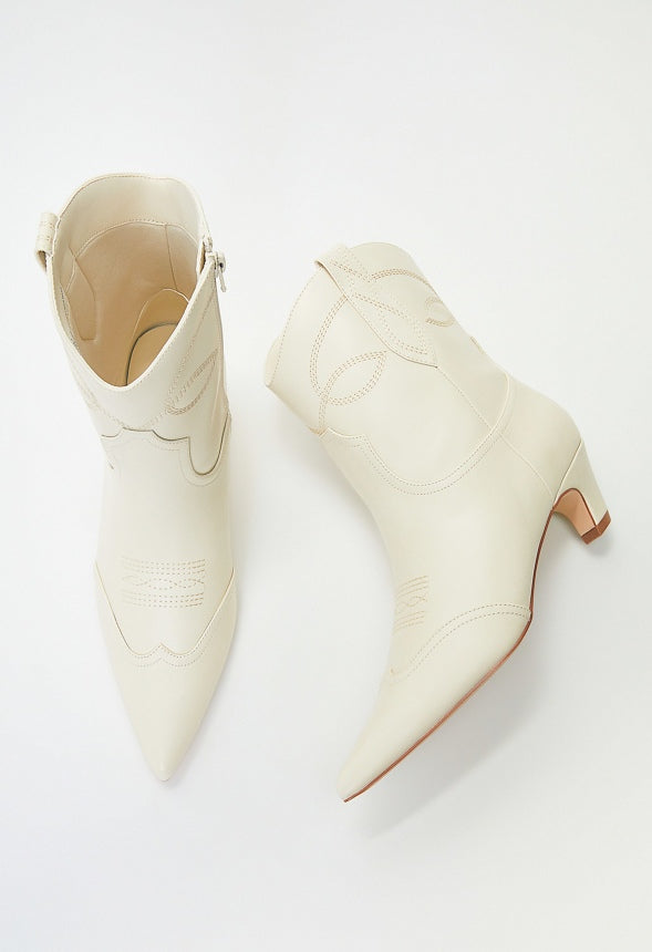 Whitley Western Bootie Birch White