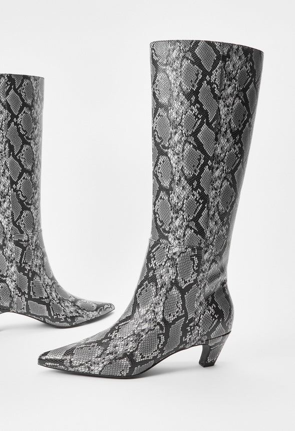 Hattie Heeled Boot Dark Grey