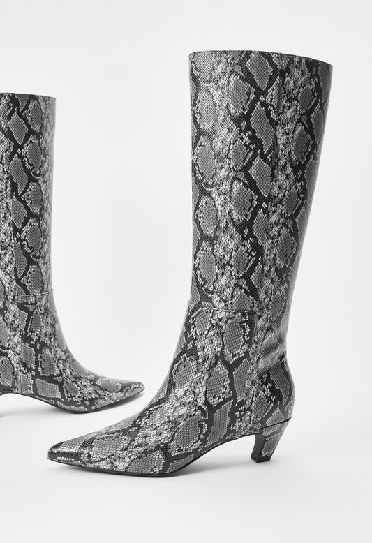Hattie Heeled Boot Dark Grey