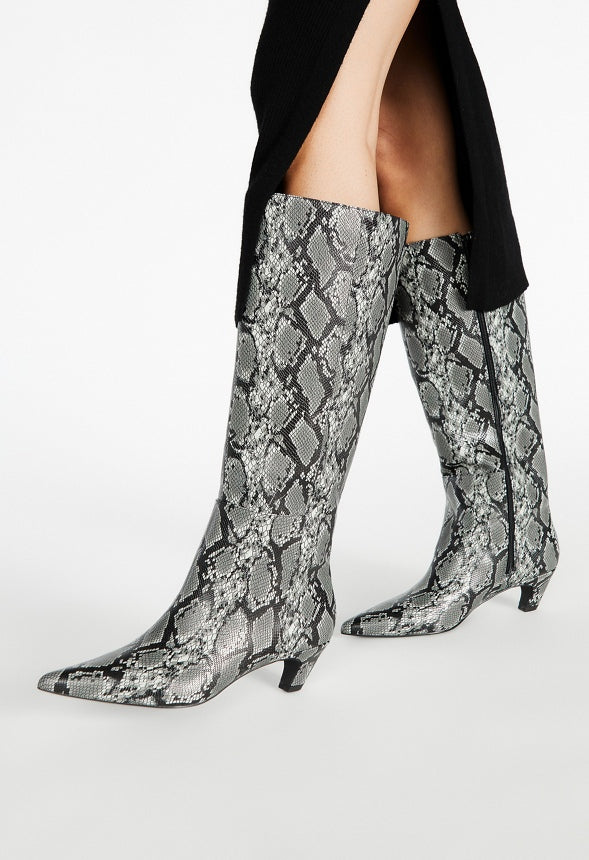 Hattie Heeled Boot Dark Grey