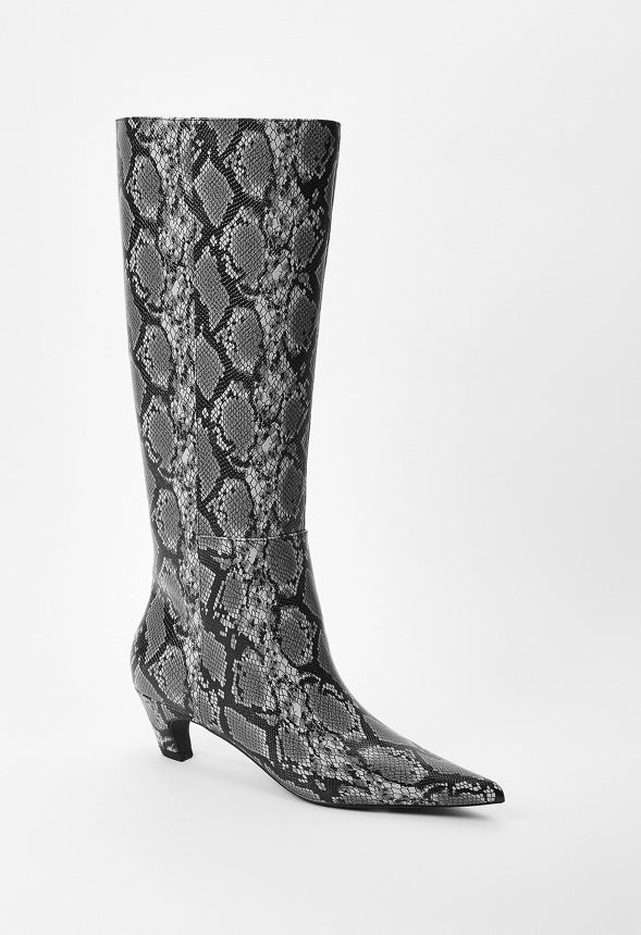 Hattie Heeled Boot Dark Grey