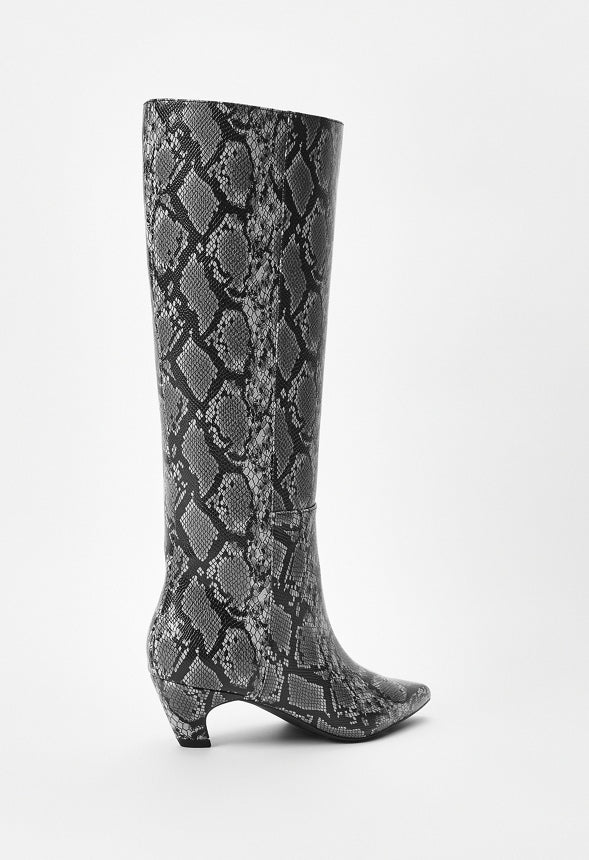 Hattie Heeled Boot Dark Grey
