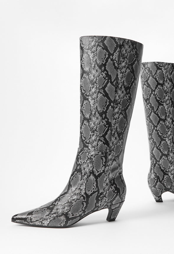 Hattie Heeled Boot Dark Grey